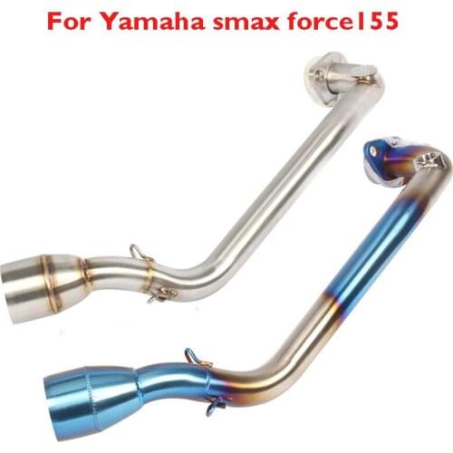 Slip on Motorcycle Exhaust Pipe Stainless Steel Connect Link Tube Mid Middle Pipe for Yamaha smax force155