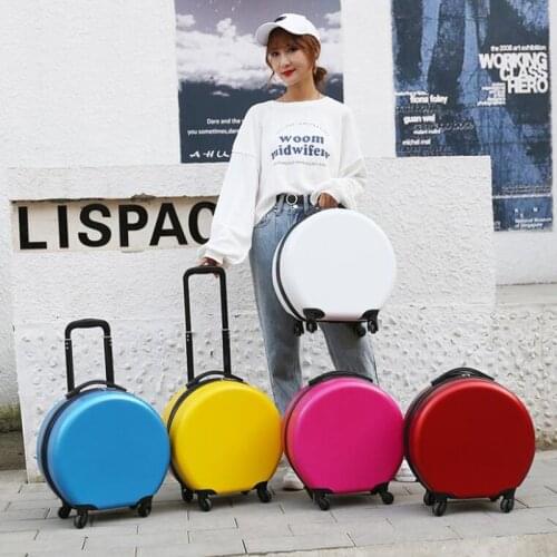 18 Inch Round Trolley Case Cute Student Suitcase Universal Wheel Suitcase 38X38X20CM