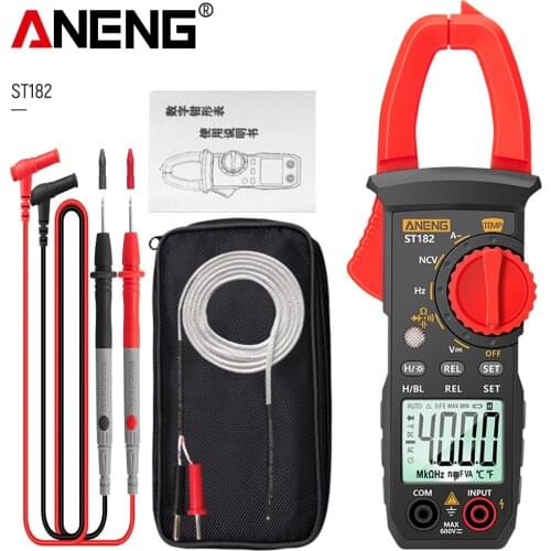 ANENG ST182 Digital Clamp Meter AC Current Multimeter DC/AC Voltage Ammeter Voltages Tester Amp Hz Capacitance NCV Ohm Test