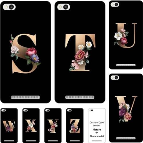 Flower 26 English Name Letters Custom Initial Case For Xiaomi Redmi 3 Redmi3 Pro 3S 3X Phone Cover Capa