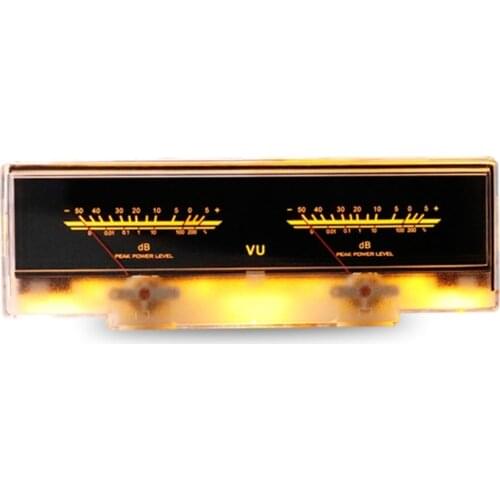 Double pointer VU Meter Stereo Amplifier Board DB Sound Level Indicator Adjustable Backlight With Driver White Yellow