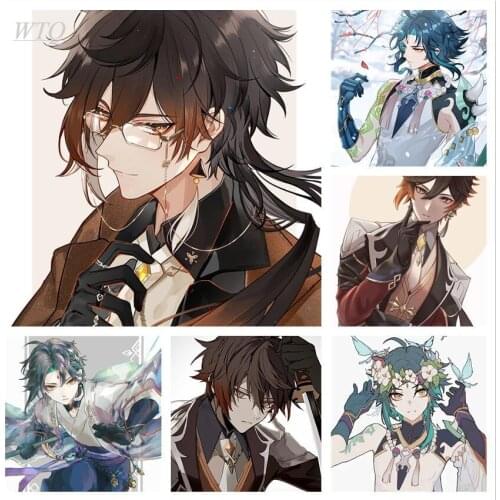 Genshin Impact Game Poster Daddalia/Zhongli/Mandrill Anime Posters Wall Decor Poster Canvas Painting Wall Art Picture Home Decor