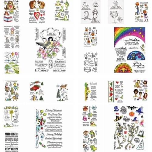 Skeleton Snowman Yoga Cats Christmas Car Star Sun Rats Bear Clear Stamp DIY Scrapbook For Card Photo Make Crafts Stencil 2020