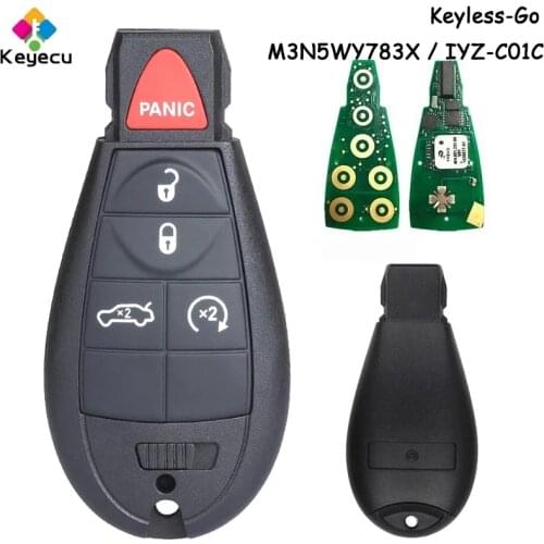 KEYECU M3N5WY783X / IYZ-C01C Keyless Go Smart Remote Car Key Fob 5 Buttons for Chrysler 300 for Dodge Magnum Charger Challenger