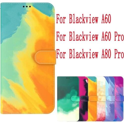 Sunjolly Leather Case Flip Card Wallet Stand Cover coque For Blackview A60 A60 Pro A80 Pro