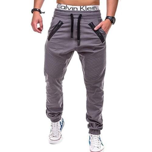Mens Sweatpants Casual Loose Drawstring Mid-waist Sports Trousers Fashion Solid Color Pencil Micro-Elastic Pants
