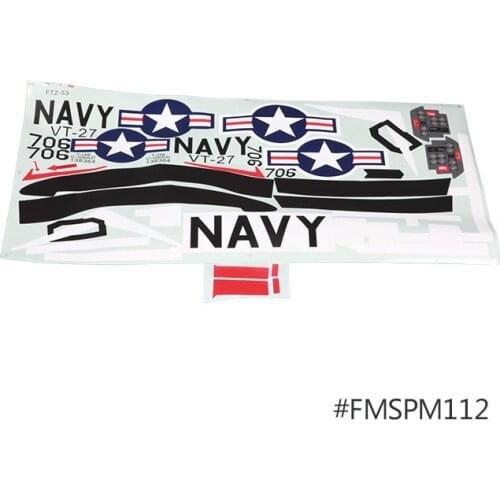 FMS 1400mm 1.4m T28 V3 & V4 Stickers Decal Sheet Red / Yellow FMSPM112 RC Airplane Model Plane Spare Parts T-28 Trojan