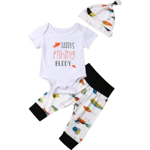 Newborn Kid Baby Boy Clothes Short Sleeve T Shirt Top+ Fish Pants Leggings Outfits Set
