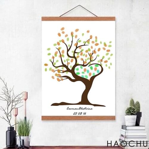 Personalize Wedding Gift Decoration Guestbook Fingerprint Signature Canvas Painting DIY Love Tree Birthday For Party Decoration