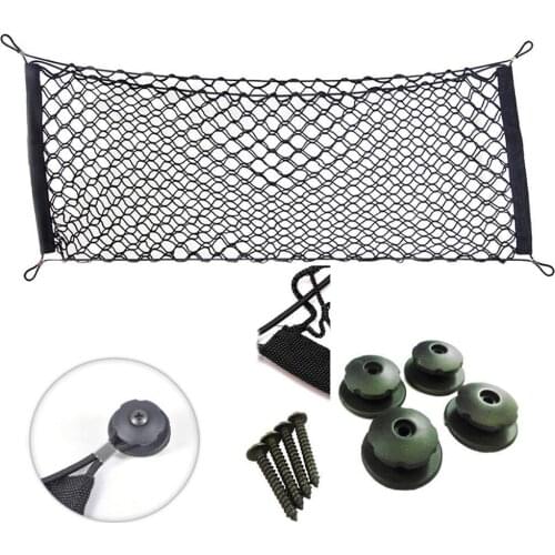 Durable Car Storage Bag Elastic Flexible Car Rear Cargo Trunk Storage Organizer Net with Hooks Auto Accessories