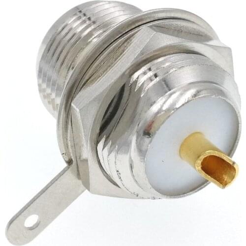 N Female Bulkhead RF Connector Panel Mount with Nut And Solder Cup