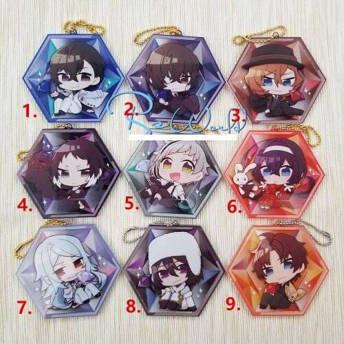 Bungo Stray Dogs Anime keychain Dazai Osamu Atsushi Nakaji Edogawa Ranpo rubber keychain strap/mobile phone charms