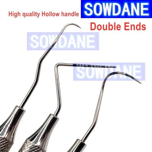 New Type Dental Stainless Steel Root Canal Probe Periodontal Probe with Scaler Explorer with Angle Endodontic Instrument Tool