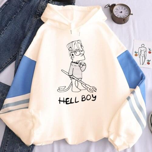 New Youth sweatshirt hoodie fleece top lil peep Women Sweatshirts Tops hell boy Clothes Spring kpop loose color block hoodie
