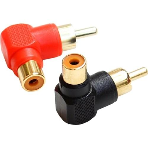 Angled RCA male to female connector plug adapters gold-plated Adapter Audio AV Plug