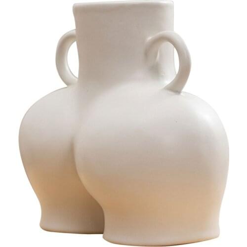 Nordic Style Home Simulation Human Body Art Vase Ceramic Flower Pots Handicraft Decoration Vase Desktop Decor White Black Hot