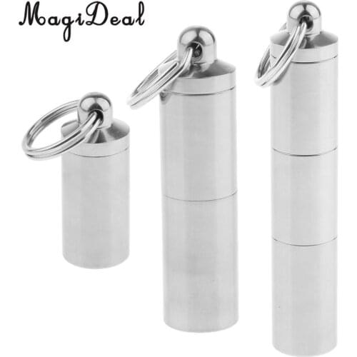 Waterproof Titanium Pocket Pill Box Case Keychain Capsule Tablet Bottle Holder Organizer Container Multi Layers Travel Camping