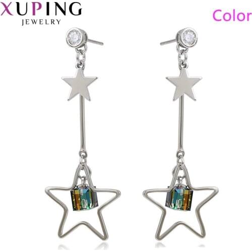 Xuping Jewelry Newest Fashion Two Stars Crystals Earrings for Ladies 97632