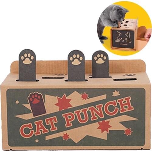 Funny DIY Mouse Pop Up Puzzle Cat Toys Pet Punch Scratch Toy Interactive Mole Mice Game Toy For Cats Treat Exercise Training