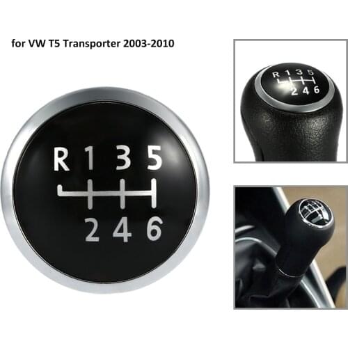 6 Speed Gear Knob Badge Emblem Cap Knob Cover Replacement for VW T5 Transporter 2003-2010