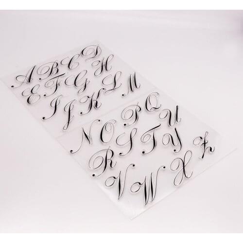 Uppercase Letter Clear Stamps Transparent Silicone Stamp for DIY Scrapbooking Paper Card Craft Tools
