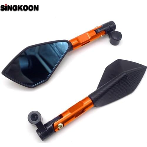 8 10mm universal cnc motorcycle mirrors Blue Lens Rearview Side Mirror FOR v strom africa twin custom motorcycle aprilia sr 50