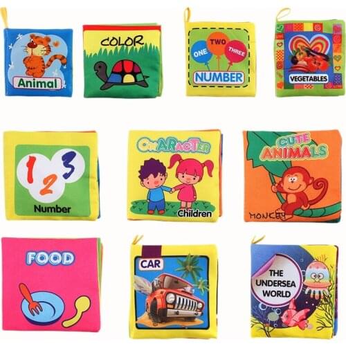 10 Pcs Intelligence Development Cloth Fabric Cognize Book Educational Toy for Kid Baby