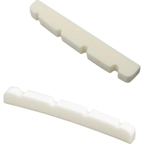 2x Pre-Slotted Flat Bottom Bone Bass Nut for 4 String Fender PB JB Precision Bass 38X3.5X5/4.5mm & 4.2X3.2X4.6/4.6mm