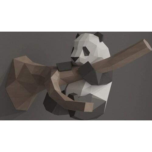 3D panda paper model paper carving three-dimensional composition DIY hand creative ornaments