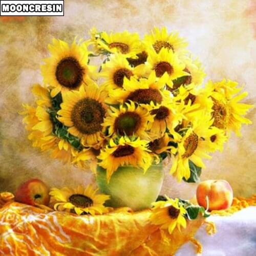 5D Diamond Painting Full Drill Square Sunflower Cross Stitch Diamond Embroidery Picture Of Rhinestones Stickers Decoration Home