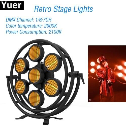 7x300W Retro Flash Light Color Temperature 2900K Sound DMX Control For Party Disco Club Light DJ Equipment Stage Effect Lights
