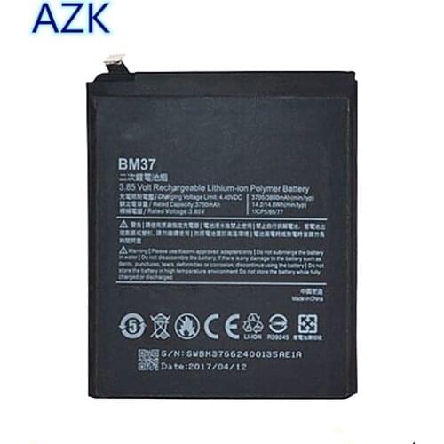 AZK battery for Xiaomi 5s Plus BM37 Battery 3700mAh New Replacement accessory For Xiaomi 5s Plus CellPhone