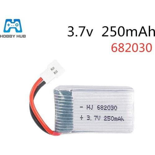3.7V 250mAh Lipo Battery For Syma X11C MJX X701 U830 FY310 RC Aircraft Accessories parts 682030 3.7 v 250 mah 25C lipo battery