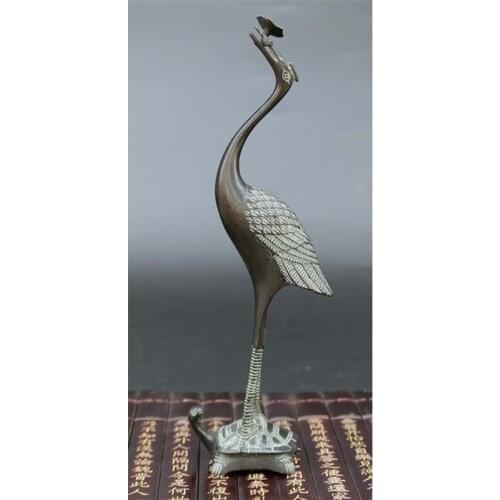 Bronze furnishing articles antique bronze craft home decoration Ganoderma lucidum crane turtle