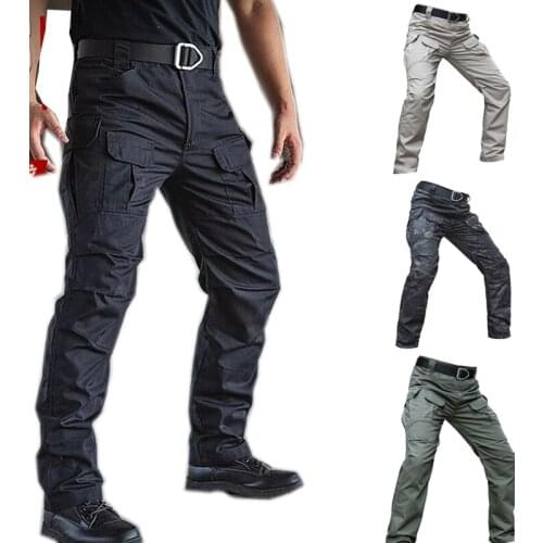 Spring Autumn Mens outdoor commuting functional Tactical pants Loose multi-pockets Wear-resistant special service long trousers