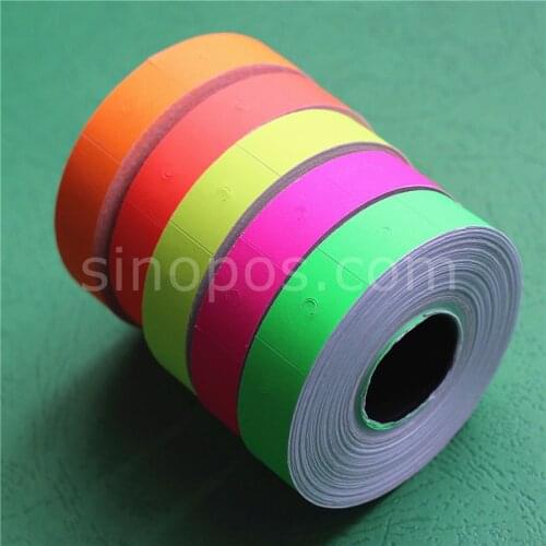 Paper Labels Colored For Two-line Labeller, pricing gun labeler #6600 tag sticker roll reel red green yellow price label refill