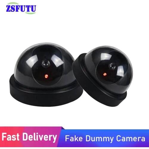 Black Security Indoor Dome Fake Camera Monitor LED Flashing Light Outdoor Simulated Surveillance IP Camera For Smart Home
