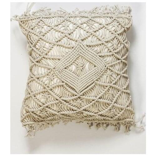 Decorative Macrame pillow cover Handmade macrame BOHO cushion cover/handmade cotton rope macrame throw pillow cover