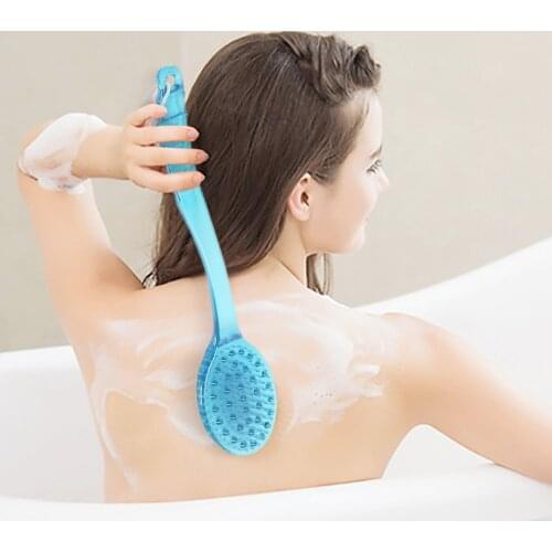 Double-sided Bath Brush Long Handle Back Body Bathroom Brushes Exfoliation Massage Sponge Accessories Scrub Skin Shower Tools