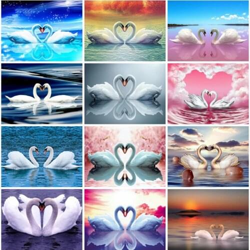 EverShine Diamond Painting Swan Cross Stitch Diamond Mosaic Animals Picture Rhinestones Kits Handmade Hobby Gift Home Decor