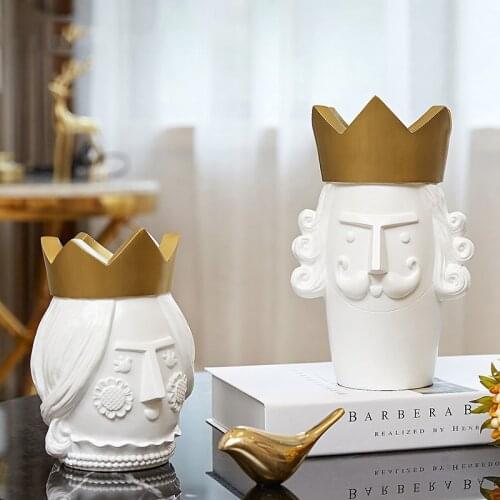 European Resin Character Vase Ornaments Art Home Livingroom TV Cabinet Figurines Decoration Hotel Coffee Table Furnishing Craft