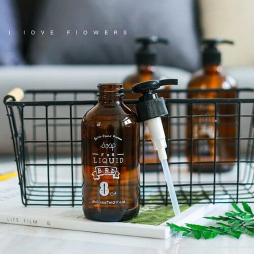 Bath Shampoo Split Bottle Press Pump Liquid Conditioner Storage Bottle Travel Lotion Soap Organizer Refillable Bottle Brown