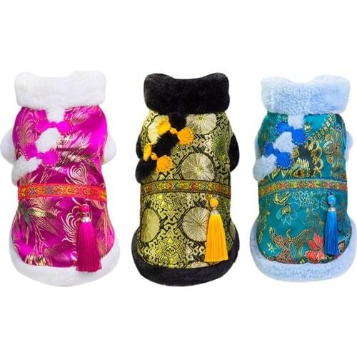 Chinese New Year Dog Clothes Tang Pattern Dog 2 Legged Cotton Padded Jacket Winter Warm Clothes Spring Festival Pet Clothing