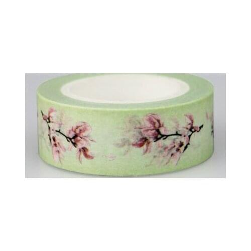 1.5cm Cute plum blossom Adhesive Tape for Scrapbooking DIY Craft Sticky Deco Masking Japanese Paper Washi Tape