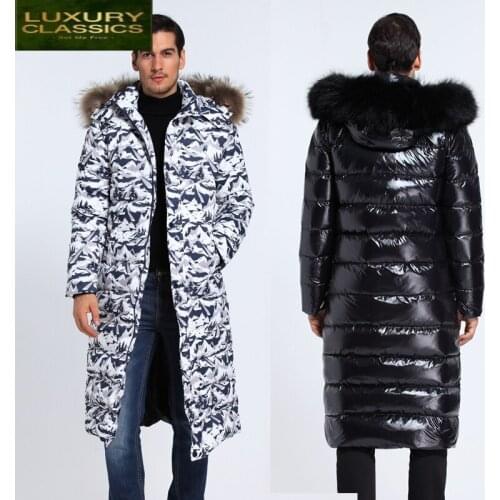 Jacket Men Clothes Winter 2021 Korean Fashion Warm Long Duck Down Coat Hooded Thick Mens Down Jackets Streetwear LW2225