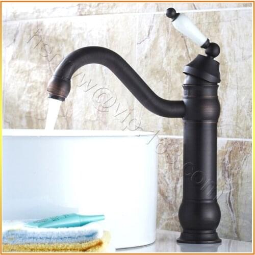 L16500 - Luxury Deck Mounted Blackened Brass Single Handle Basin Faucet