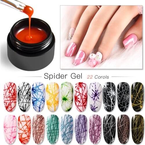 Mtssii Creative Wire Drawing Spider Nail Gel Point To Line Painting Gel Lacquer Varnish Pulling Silk Spider Nail Art Gel Polish