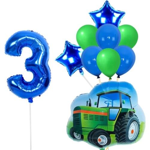 Cartoon Fire truck Farm tractor Balloon number balloon Inflatable Wedding Kids Boys Birthday Party Supplies