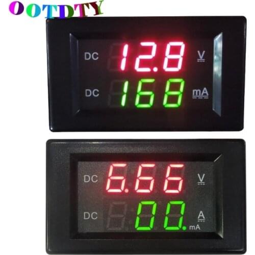 OOTDTY DC 100V 20A Dual Digital Voltmeter Ammeter Volt Amp Tester Gauge Meter Red+Green LED