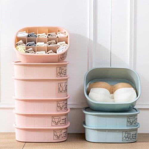 Hot Women Men Underwear Organizer Storage Box Bin with Cover Drawer Closet Organizer Scarfs Socks Bra Container Boxes